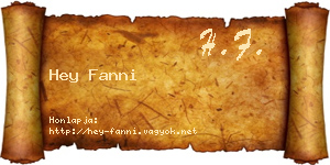 Hey Fanni névjegykártya