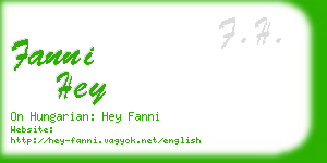 fanni hey business card